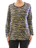 Damen Langarm Shirt Pullover Tiger Muster Bluse Tunika T-Shirt 351