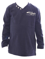 Kinder Shirt Langarm Pullover Knopfleiste V-Ausschnitt SBF-82