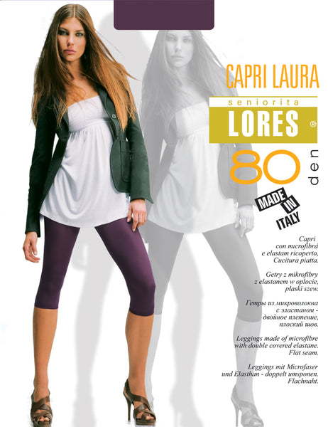 Leggings Leggins Capri 3/4 Laura 80den Schwarz
