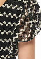Siena Studio Kleid Zickzack-Muster Pailletten Cocktailkleid schwarz weiß 896926