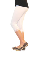 Mädchen Kinder Leggings Leggins Hose Capri 3/4 kurz Spitze Baumwolle hauteng